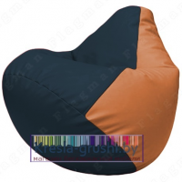 Бескаркасное кресло мешок Груша Г2.3-1520 (синий, оранжевый)